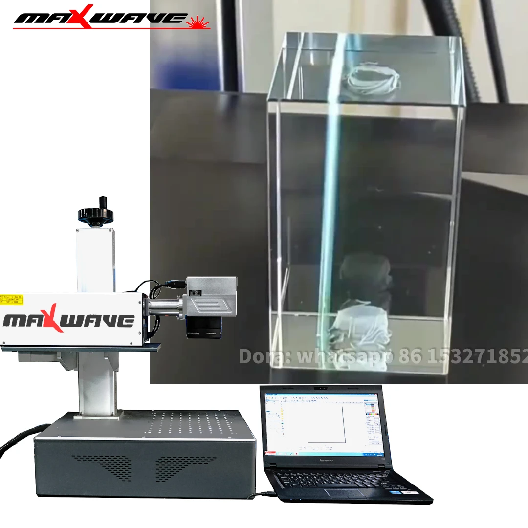 Maxwave Crystal 3D Engraving Machine, UV Laser Marking Machine Engraver for Plastic, Metal, Glass, Wood, Leather, Paper