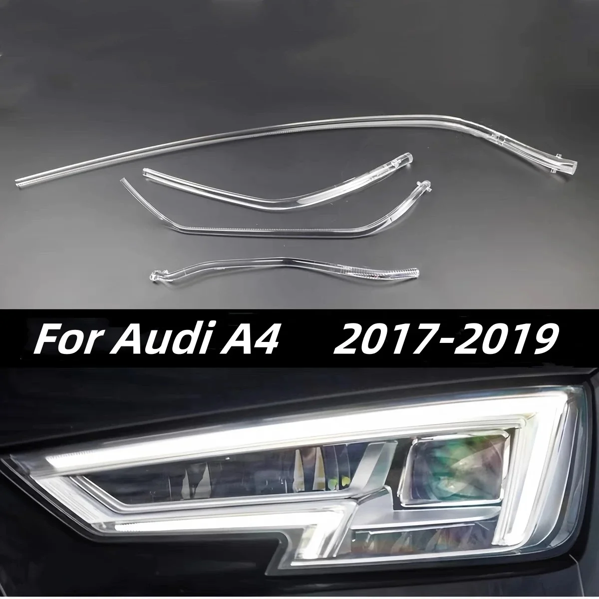 NEW For AUDI A4 B9 PA B10 2017 2018 2019 Headlight DRL Tube Light Bars Acrylic Tube LED Fiber