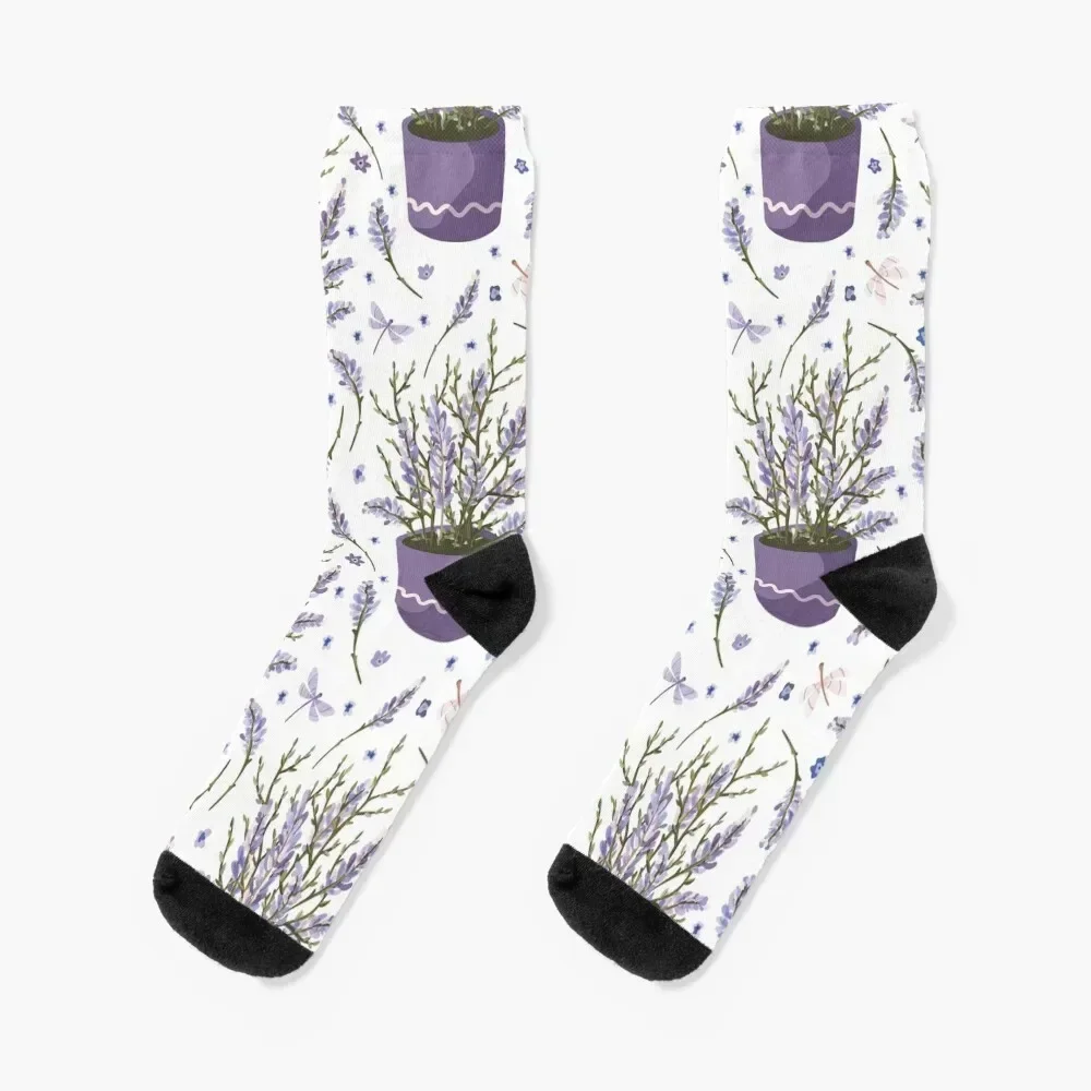 

Watercolor Lavender in a Pot Socks gym Hiking boots Socks Men's Women's