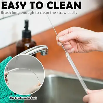 Opakovaně použitelné brčko s čisticím kartáčkem, náhradní plastové brčko kompatibilní se sklenicemi Stanley o objemu 40 oz a 30 oz. 8 nejlepší prodej Brčko Stanley Tumbler - №1