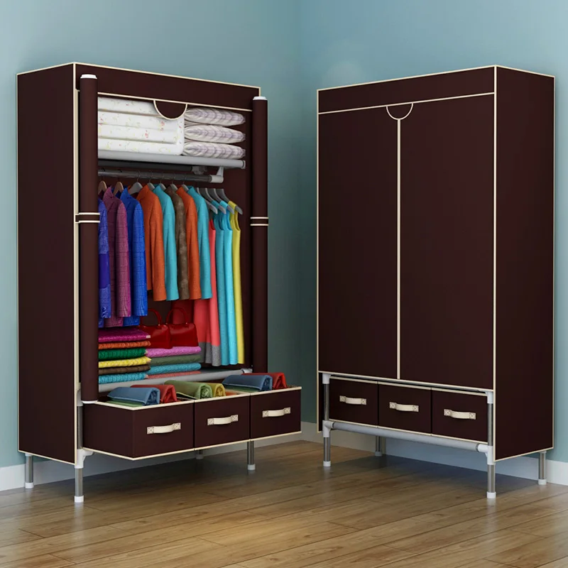 Wardrobe Double Person Cloth Wardrobe Simple Armoire 19MM Bold Firm Fashion Storage Cabinets