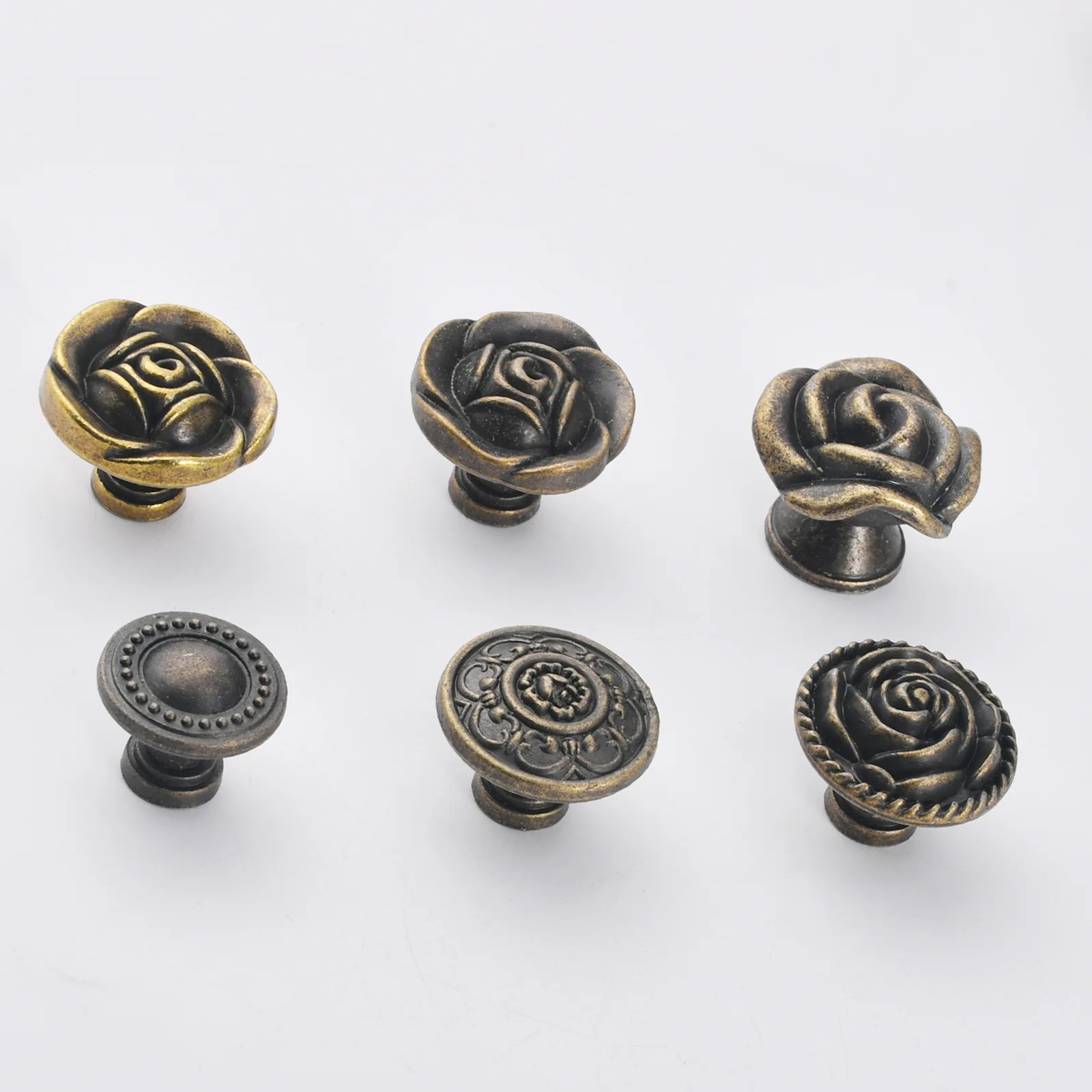 European antique wardrobe bronze handle single hole simple drawer cabinet door handle pastoral cabinet door handle