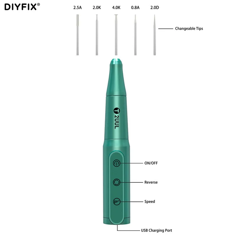 2UUL DA81 Chargeable Electric Polish Drill Pen Sanding Polishing Cutting Punching Engraving With 5Type Grinding Heads Power Tool