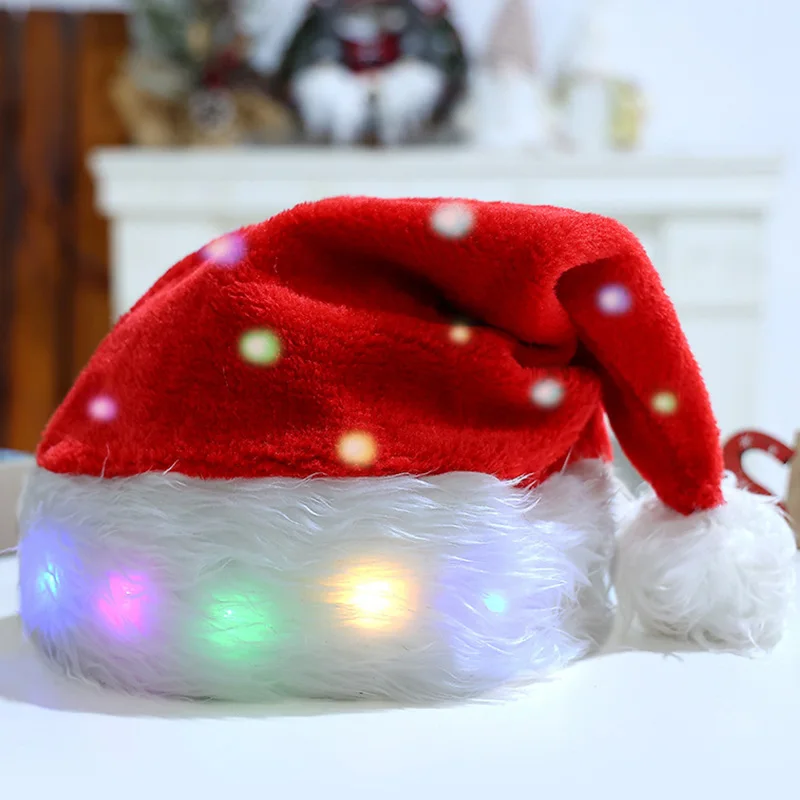 

Рождественская шапка, праздничные шапки для взрослых и детей, мягкая классическая шапка Санты унисекс для новогодних и праздничных вечеринок