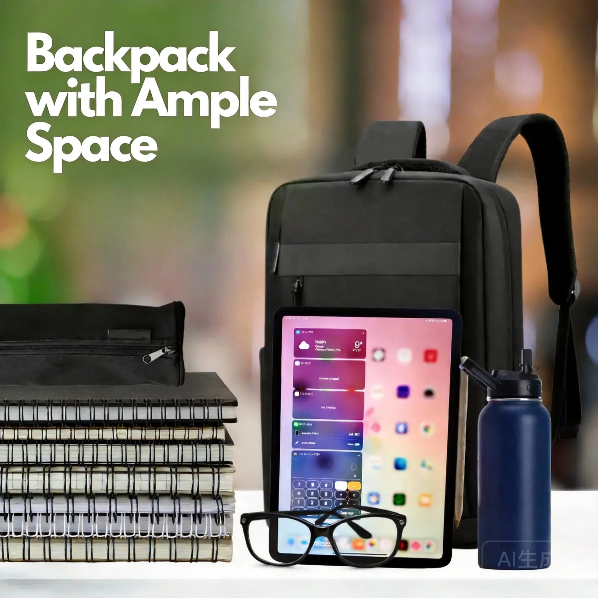 Premium 15.6-inch Executive Laptop Backpack with USB Port,  Black Color