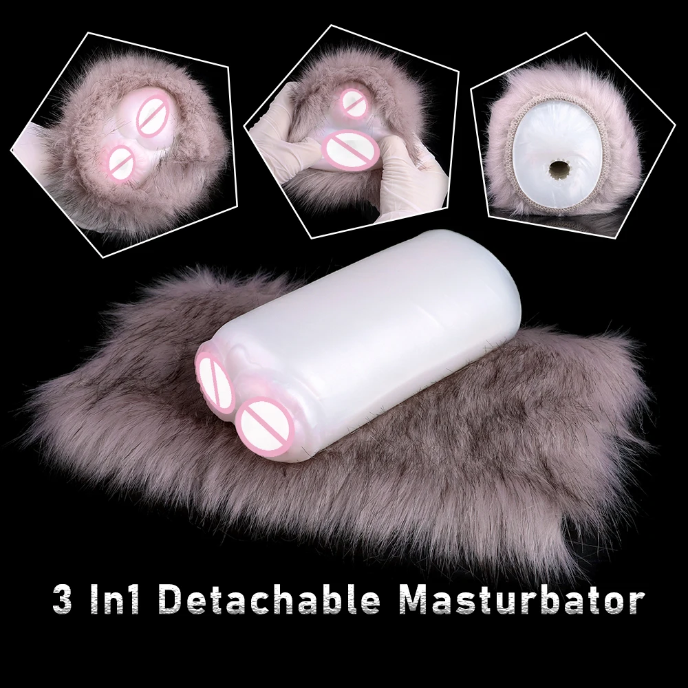 Yesbuy Mannelijke Masturbatie Met Dier Bont Realistische Vagina Pocker Sex Toy Furry Masturbator Voor Mannen Penis Trainning Volwassen Product