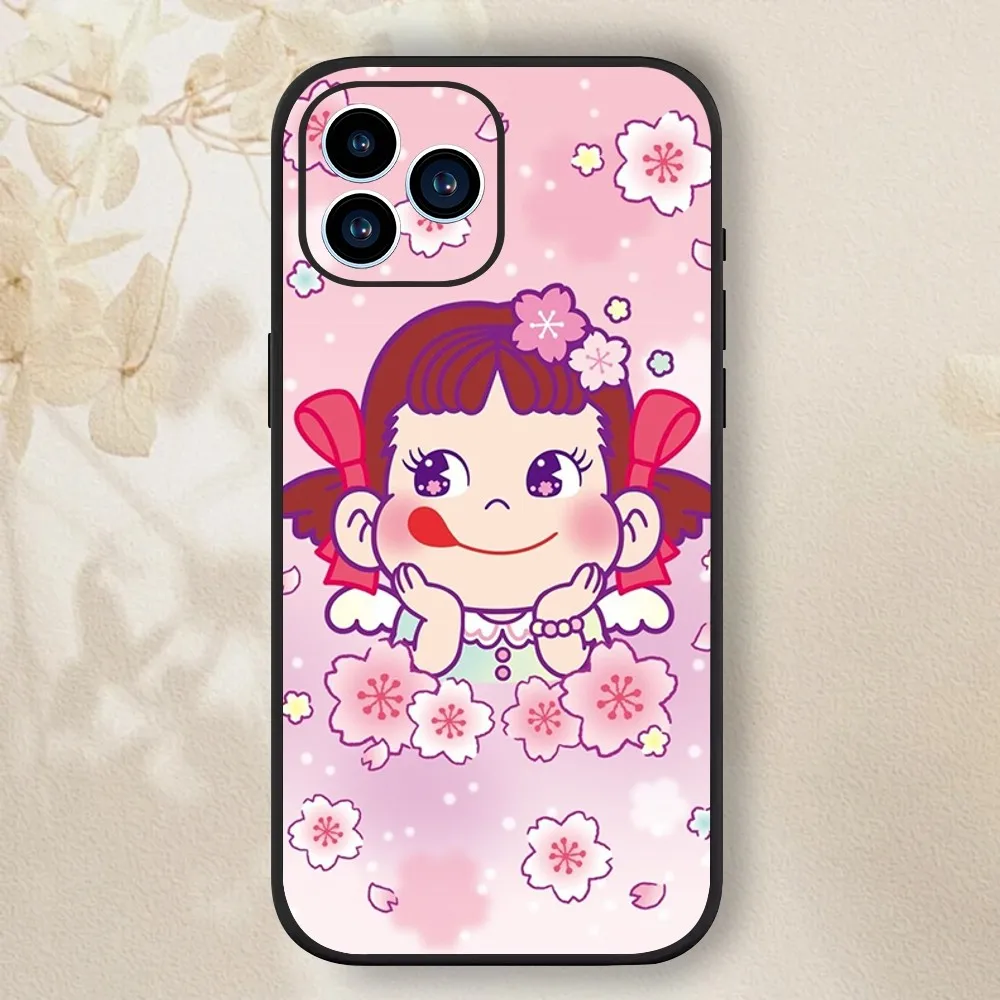 Fujiya Peko-chan Phone Case For Samsung Galaxy A51 A71 A41 A21S A11 A03S A12 A32 A52 5G Black Case