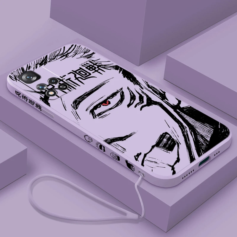 Jujutsu Kaisen Anime For Xiaomi Redmi Note 12 11T 11S 11E 10S 10T 10 9S 9T 8 Pro Plus Lite Liquid Left Rope Phone Case