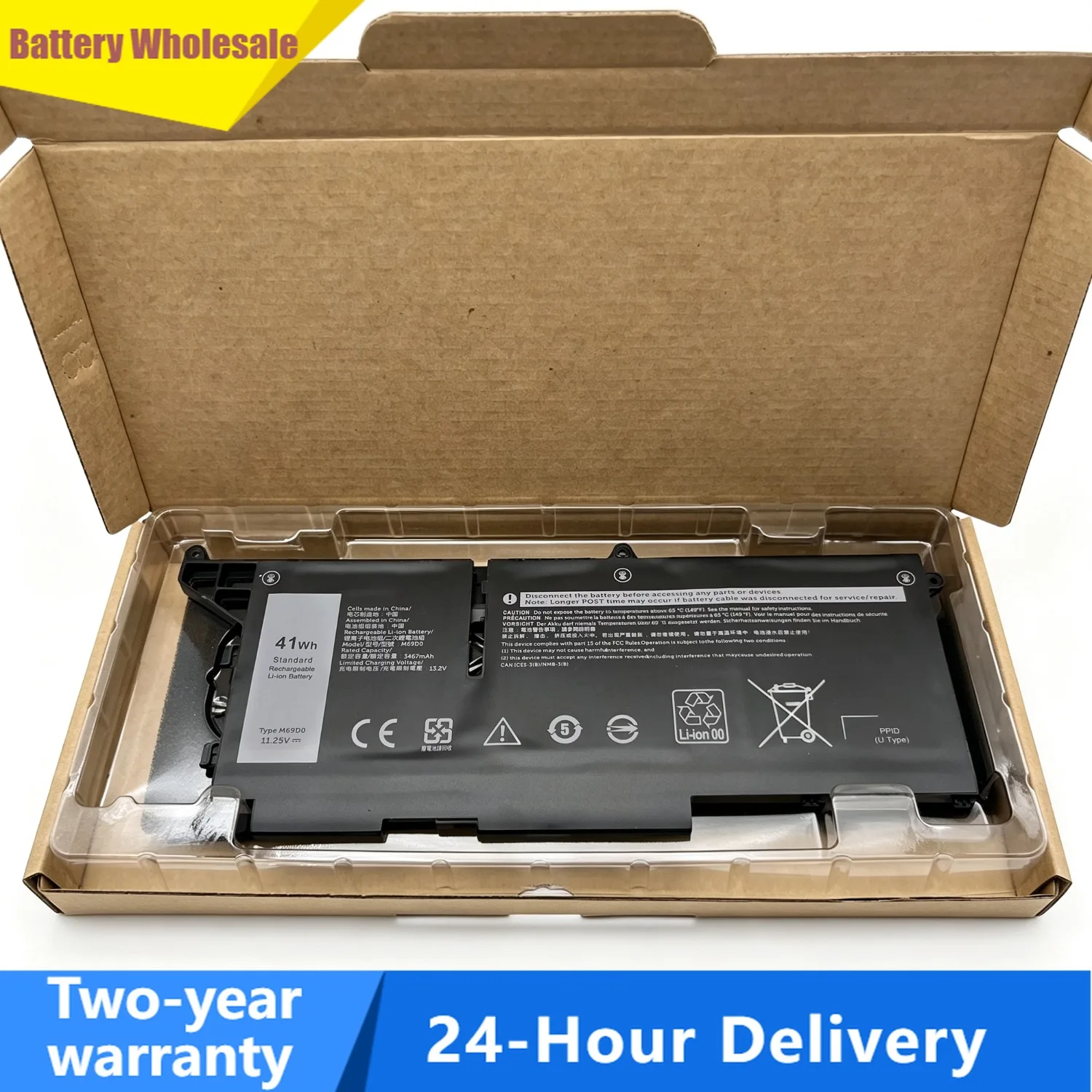 Factory 3467mAh 13.2V M69D0 Laptop Batteries for Dell Latitude 5430 5530 Precision 3570 Laptop Replacement Battery