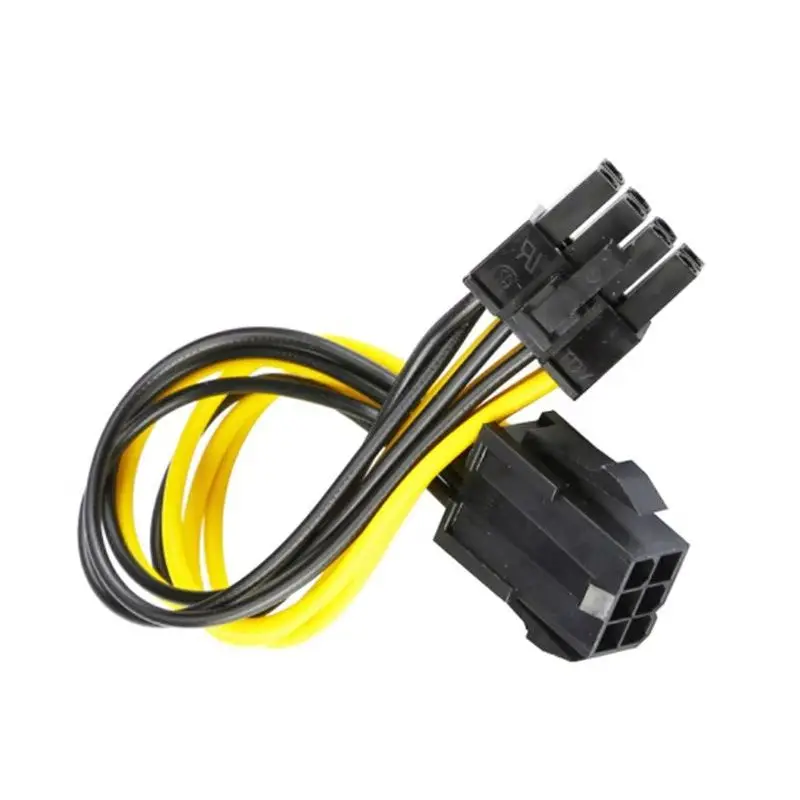 PCI Express PCIE Black Red 6 Pin to 8 Pin Graphic Card Power Adapter Cable For PC Drop 20cm 30cm
