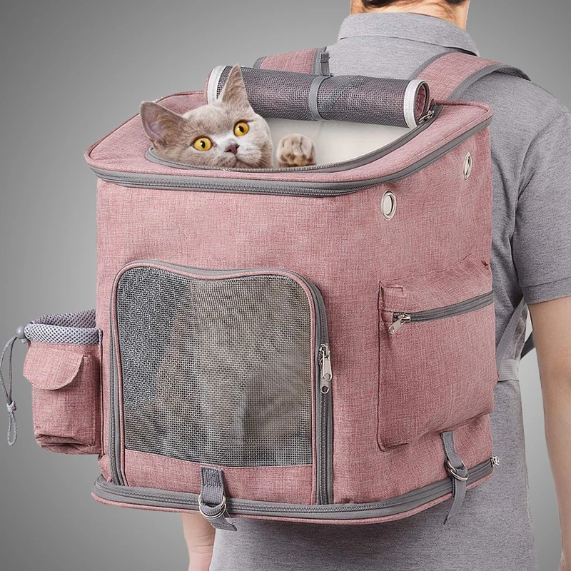 Pet Carrier Cat Backpack Extra Large Capacity Pet Bags Foldable Pet Carrier Transport Travel Bag Expandable Large Capacity