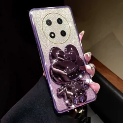 for Honor Magic 7 Lite Pro 5G X9C Fashion Gradient Bear Bracket Case For Honor X9C Magic Pro Lite 7 magic7 5g ShockProof Cover