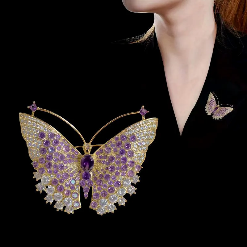 

Fashion Rhinestone Butterfly Brooches For Women Clothing Coat Jewelry Accessories Gifts