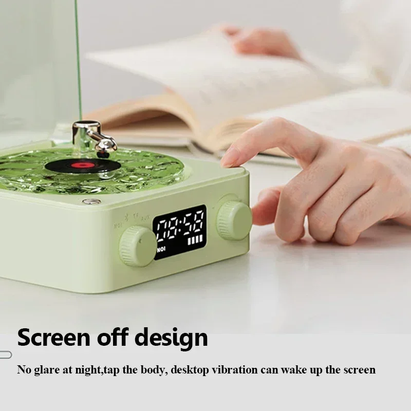 

Noise Sleep Aid Music Box Colorful Ambient Light MP3 Music Player Support TF Card AUX Portable Retro Bluetooth Speaker White