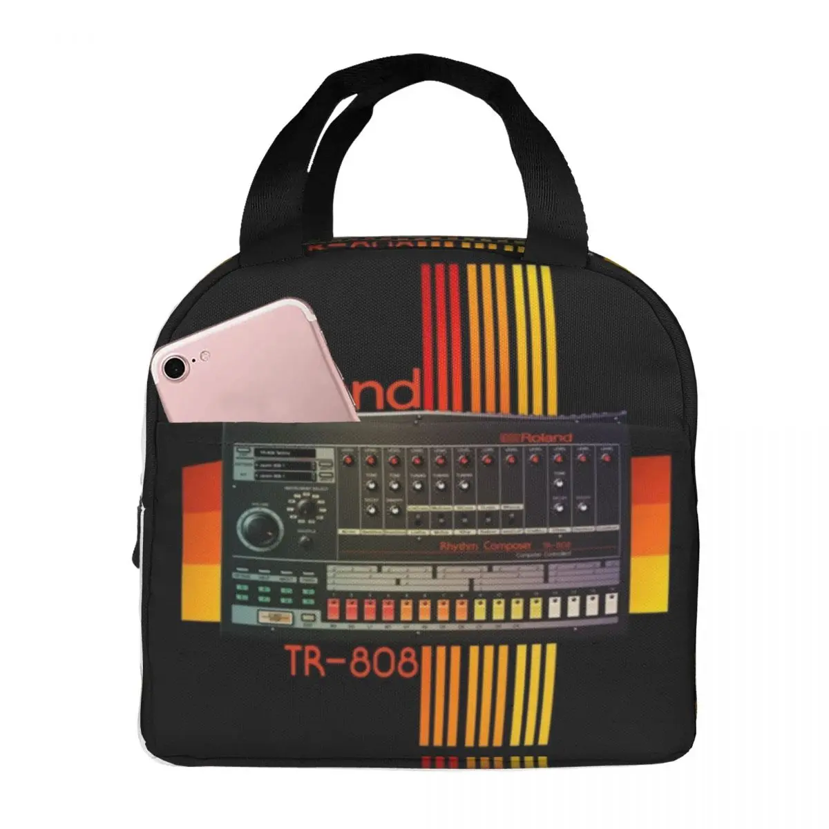 Roland Tr-808 Drum Machine Model Lunch Bags Insulated Bento Box Portable Lunch Tote Picnic Bags Thermal Bag for Woman Kids Work