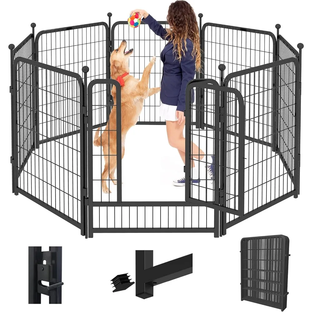 Dog Playpen Outdoor Dog Kennel Heavy Duty Metal Portable Dog Pens Indoor 40