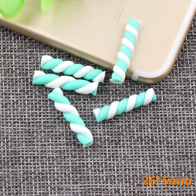 10 stücke Kawaii Spirale Marshmallow Süßigkeiten Polymer Clay Cabochon Flatback Für DIY Telefon Dekoration – Detail 29