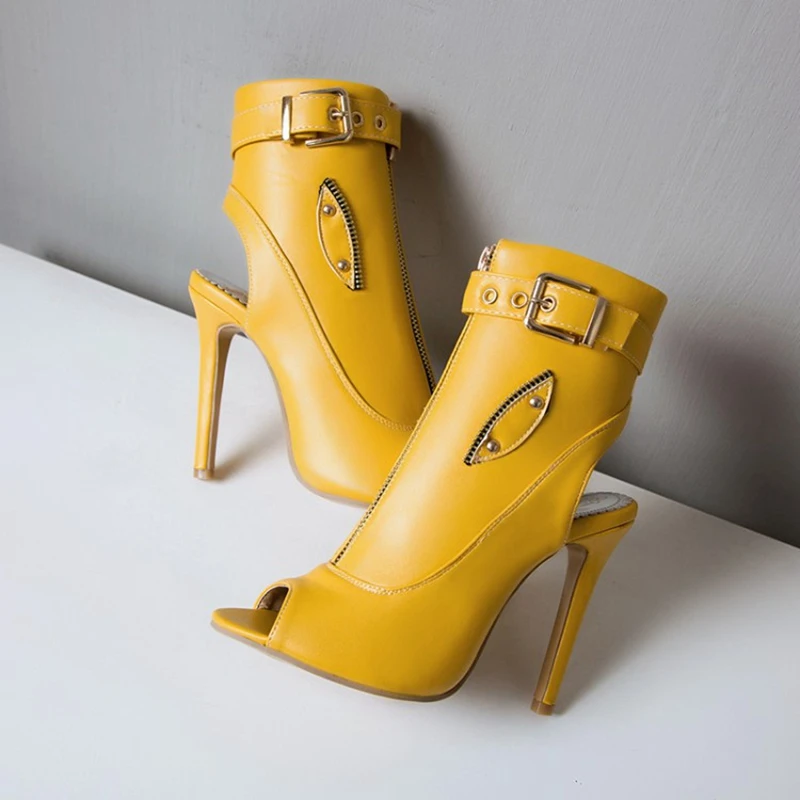 SIMLOVEYO Summer Sandals Ankle Boots Women 11cm Stiletto High Heels Shoes Open Toe Ladies Big Size 47 48 49 50 F1505 view 6
