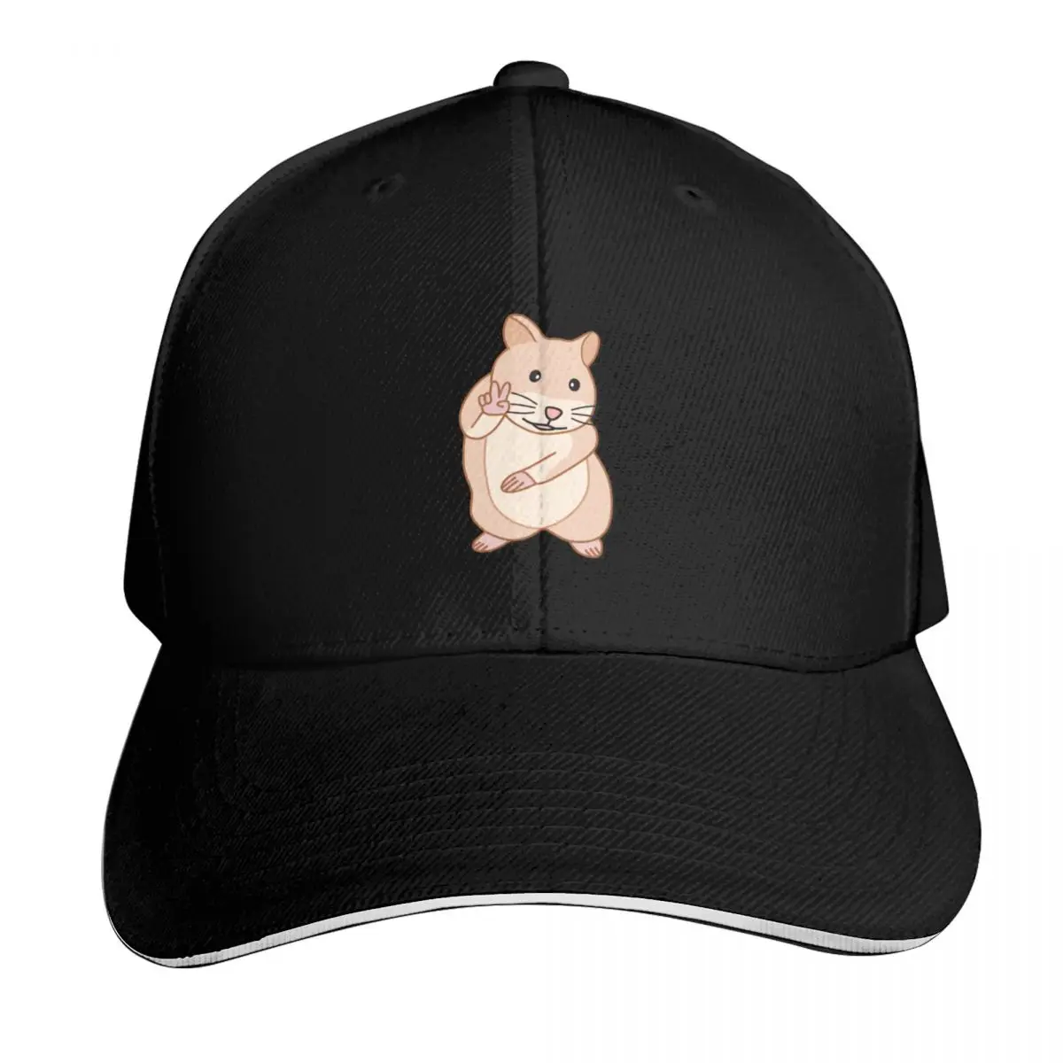 

Hamster Peace Sign Meme Baseball Cap designer cap cute Military Cap Man Caps For Women Men's