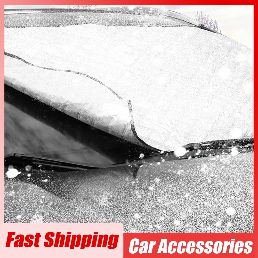 

1pc Car Windshield Winter Resistant Ice Snow Shield Car Snow Shield Frost Prevention Frost Cover Car Exterior Accessories