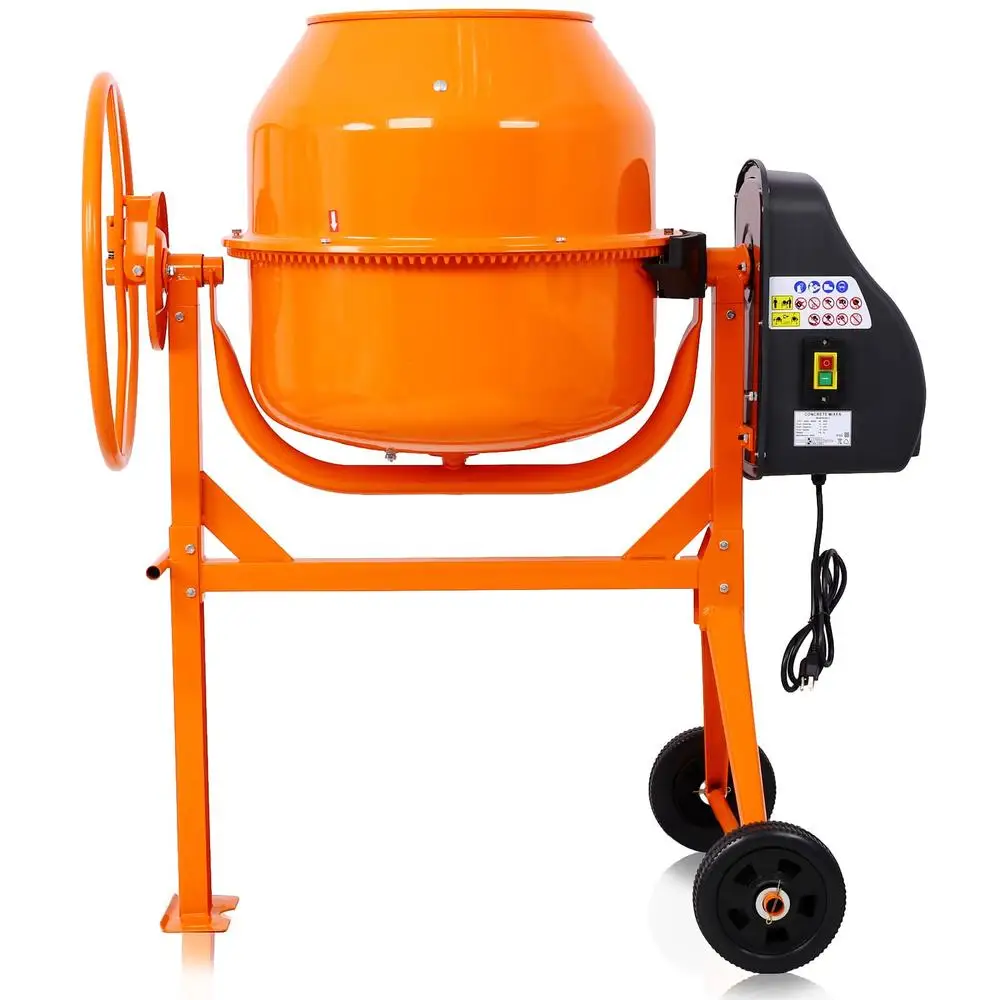 Portable Cement Mixer with 5 Cu Ft Drum Capacity Electric Mixer Machine Construction Projects