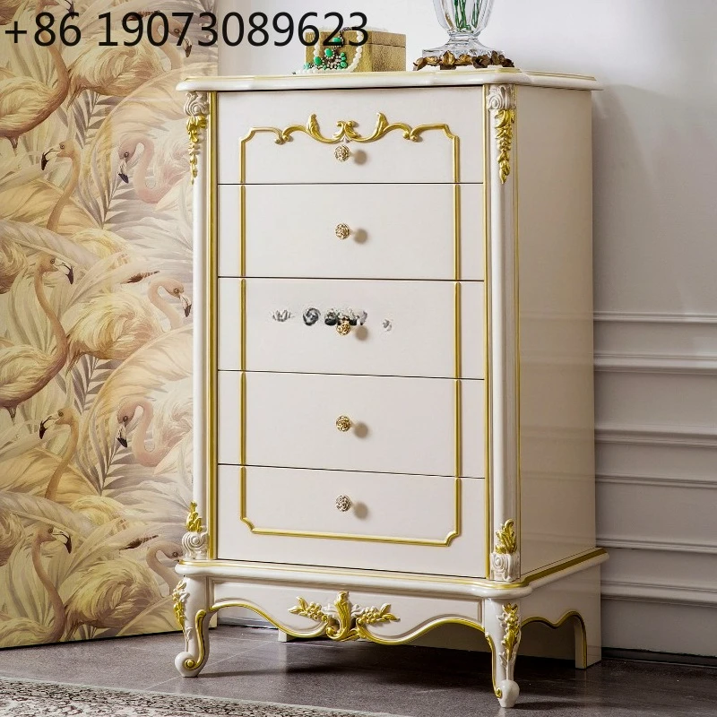 French-style Chest of Drawers European-style Villa Living Room Solid Wood Chest of Drawers Comodas Con Cajones Muebles De Salon