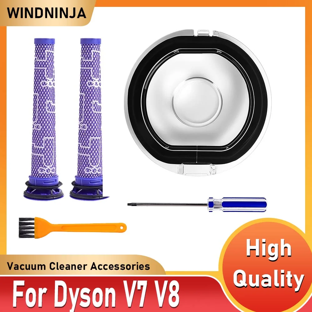Dustbin Lid Cap For Dyson V7 V8 Vacuum Cleaner Replacement Dust Bucket Cover Dust Box Lid with Sealing Ring Accessories