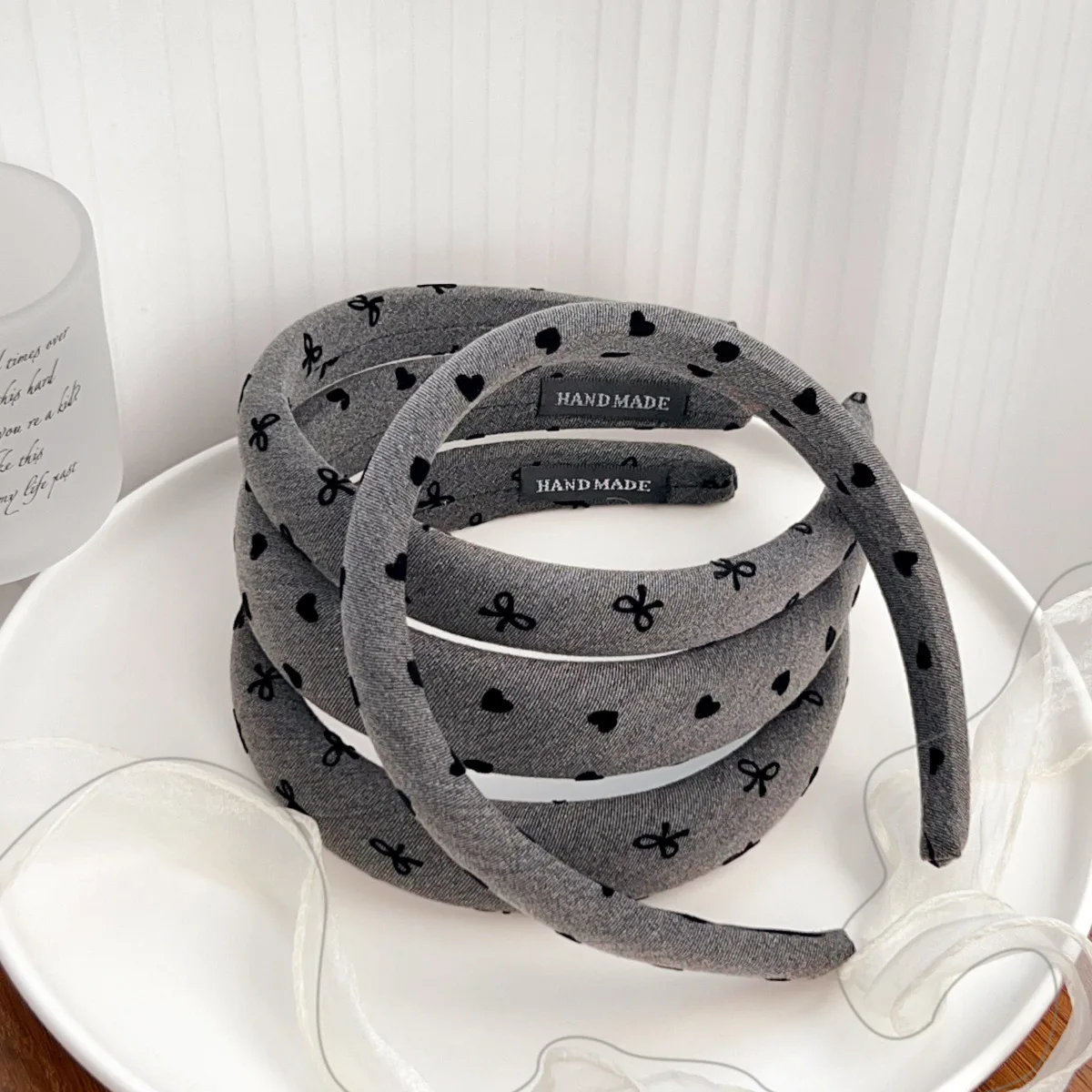 Diadema de tela plisada estilo vaquero con lazo francés, diadema de sentido avanzado, moda Retro, diadema de alta presión craneal, accesorios para el cabello