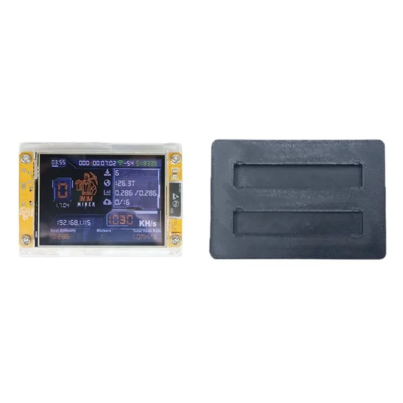 Practical-1030KH/S Bitcoin Crypto Solo Lottery Miner Stand 2.8 Polegada Display Inteligente Nerdminer + 2 Slots Atualizado Taxa Dura