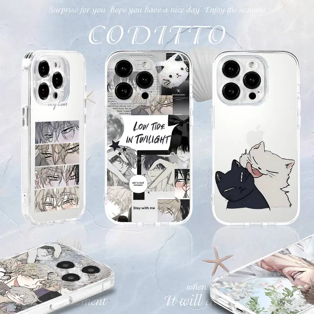 

L-Low T-Tide in T-Twilight Phone Case For iPhone 16,15,14,13,12,11 Pro,Max,Plus,X,XS,XR,SE4,E Mini Transparent Soft Cover