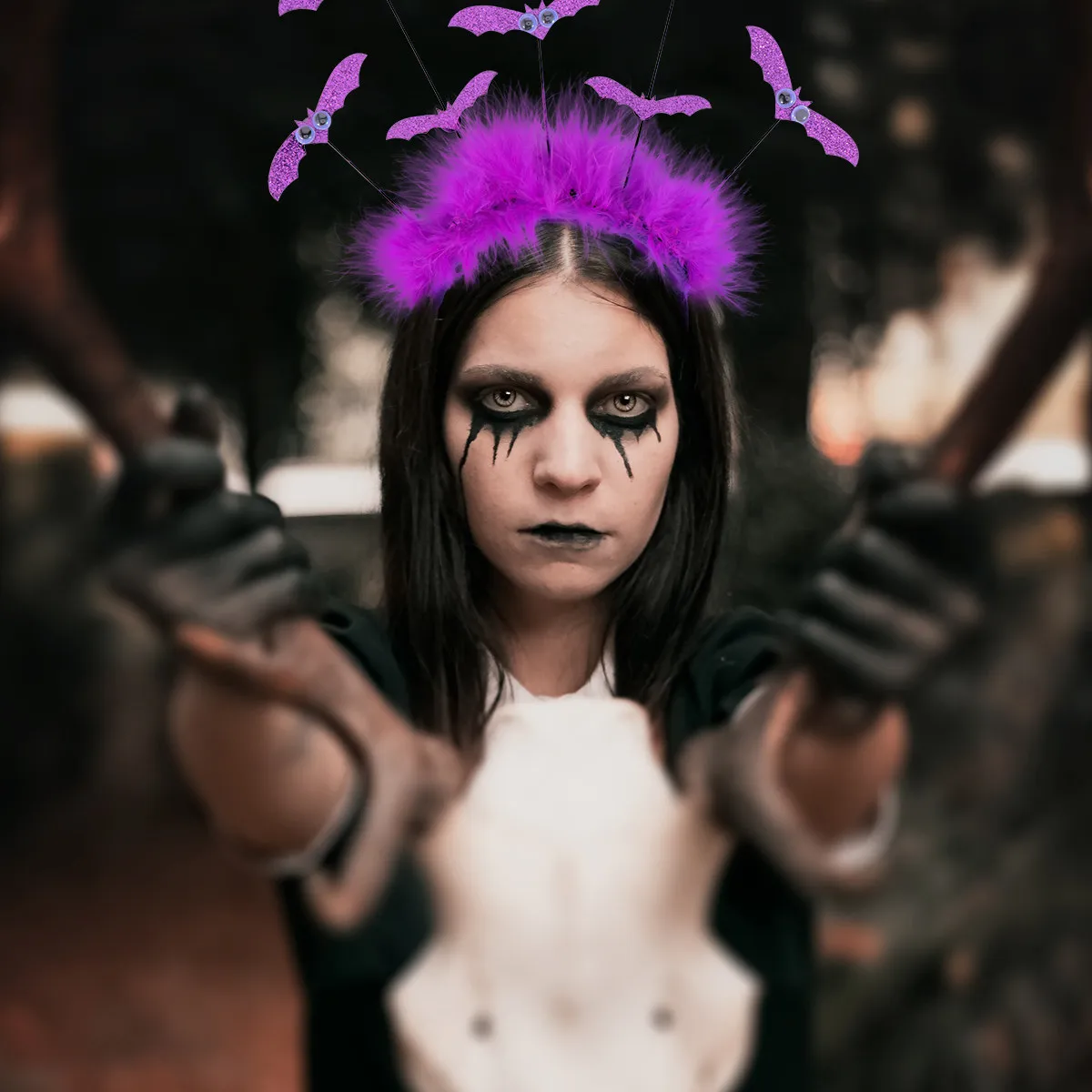 

2Pcs Halloween Bat Headband for Hair Hoop Lightweight Exquisite Workmanship Party Festival Stage Performance Hair