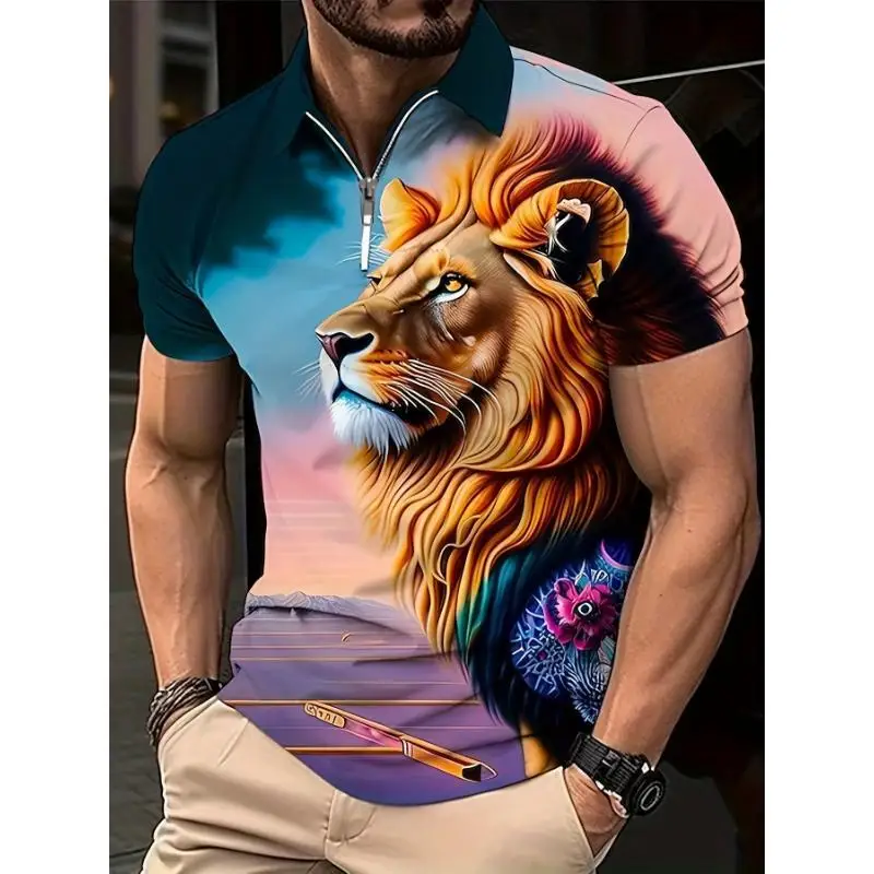 3dプリント-ライオン柄ポロシャツ-新デザイン-2026年春コレクション-g-73639-アニマル柄-おしゃれカジュアルウェア-by-tovarxing