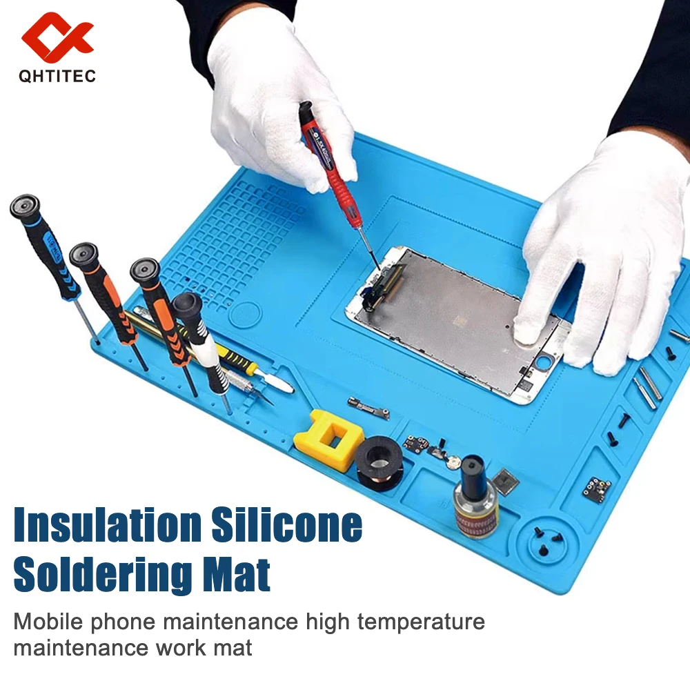 S-150 Silicone Soldering Pad Desk Platform Mat for Welding Station Iron Phone PC Repair Magnetic Heat Insulation No Lead