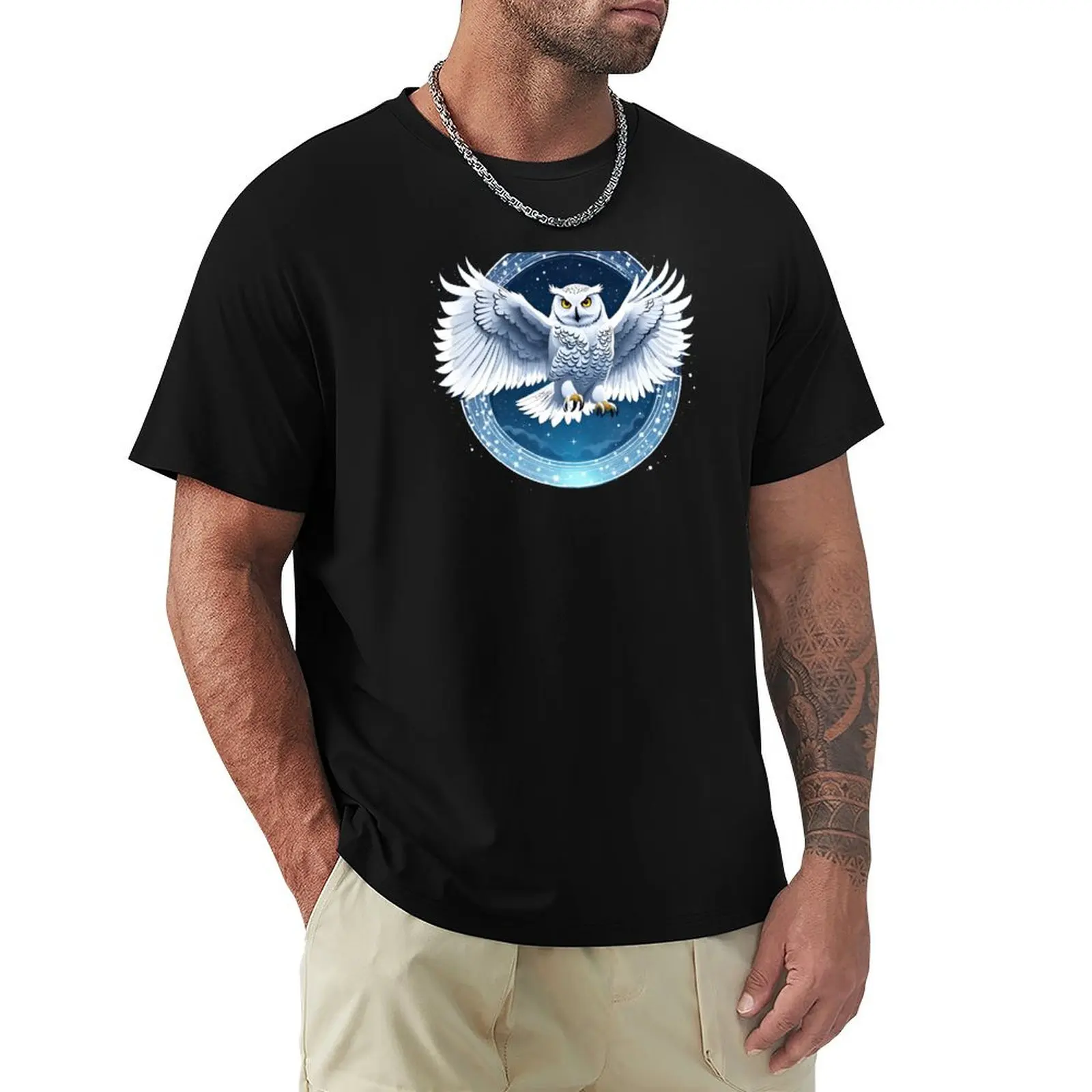 Snowy Owl Guardian T-Shirt Standard Fit Solid Tee Shirt