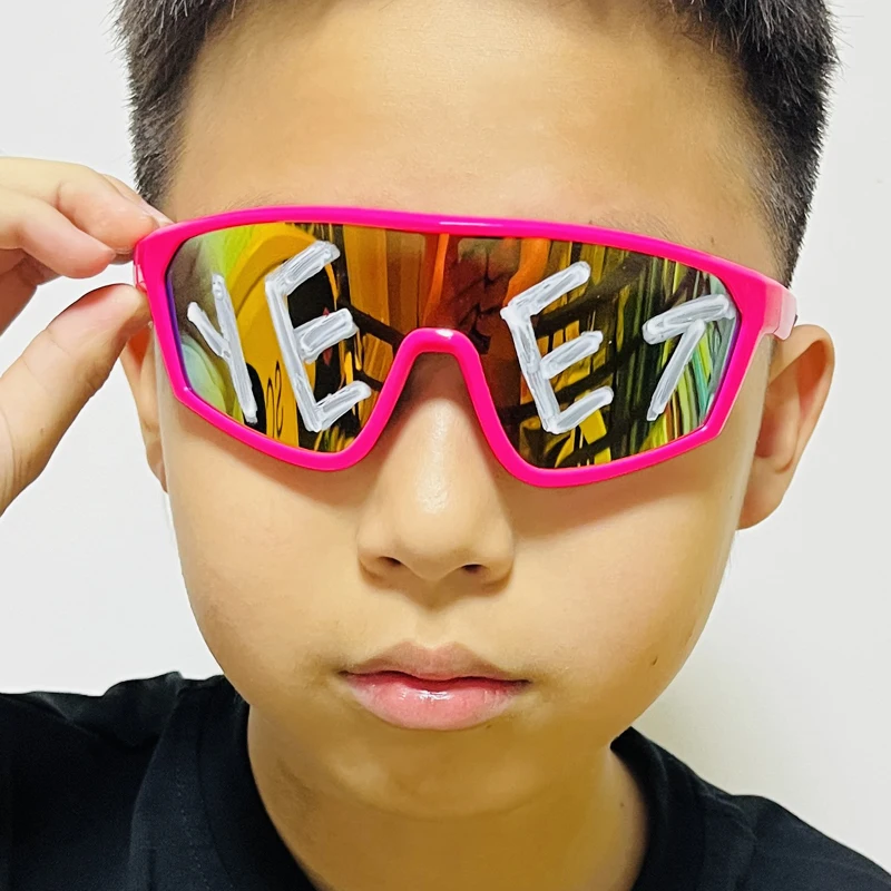 Jey Uso Pink YEET Sports Shades for Main Event Costume children Green Sunglasses orange