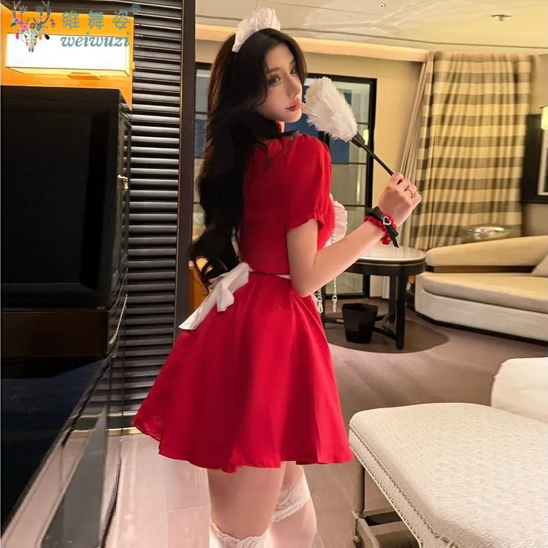 Sweet Cute Lolita Dress Bow Adult Female Cosplay Costume Cafe Servant Japanese Maid Uniform Nightclubs Pure Desire Fancy Party