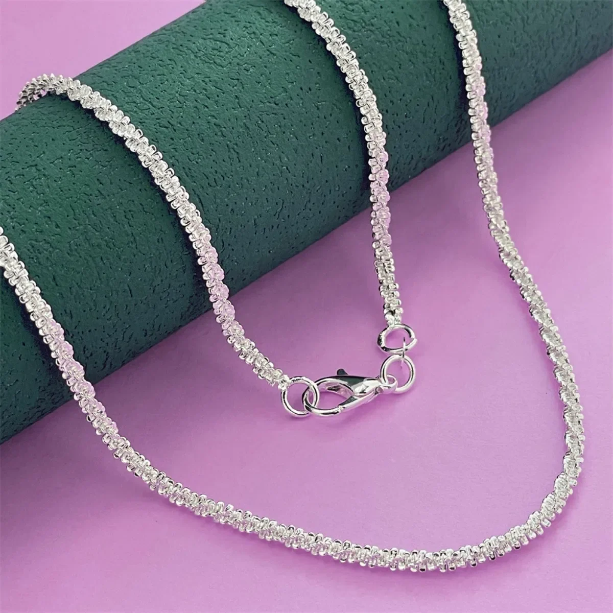 40-75cm 925 Sterling Silver Necklace 16-30 Inch originality 2MM String chain for Women Fashion streetwear Jewelry Gifts