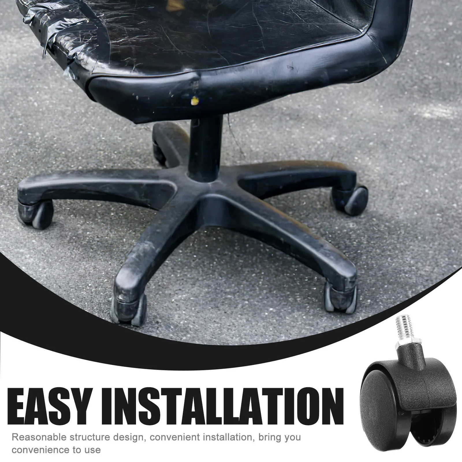 10Pcs Office Chair Casters With Threaded Stem