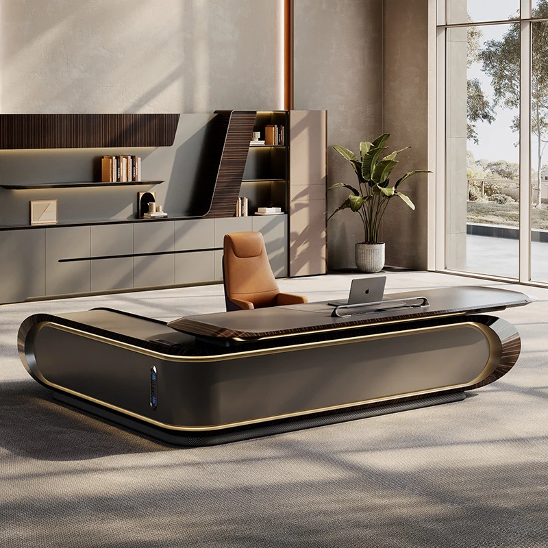 Minimalist'S Furniture, Oil Lacquer Manager'S , Executive Space , Office Desk, Light Luxury High-End