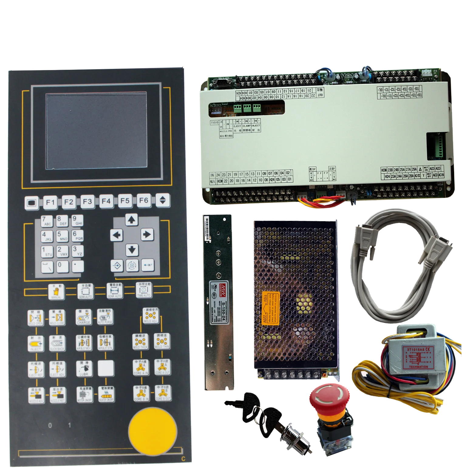 Techmation A62 control system with 5.7'' display screen,A62 controller for injection molding machine