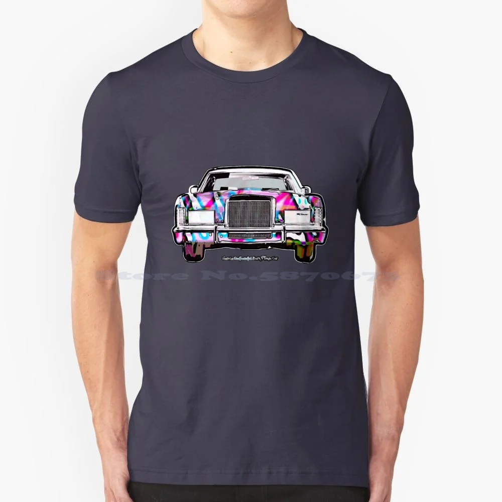 Lincoln Continental Mark V Town Car ( White Bg ) T Shirt 100% Cotton Tee Lincoln Continental Mark V Town Car