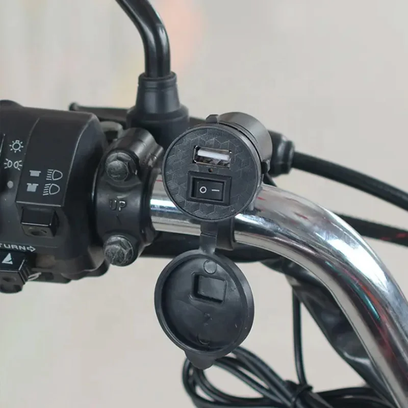 Universal 12V Motorcycle Handlebar USB Charger Moto Adapter Power Supply Socket Cigarette Lighter Phone Motorbike Accessories