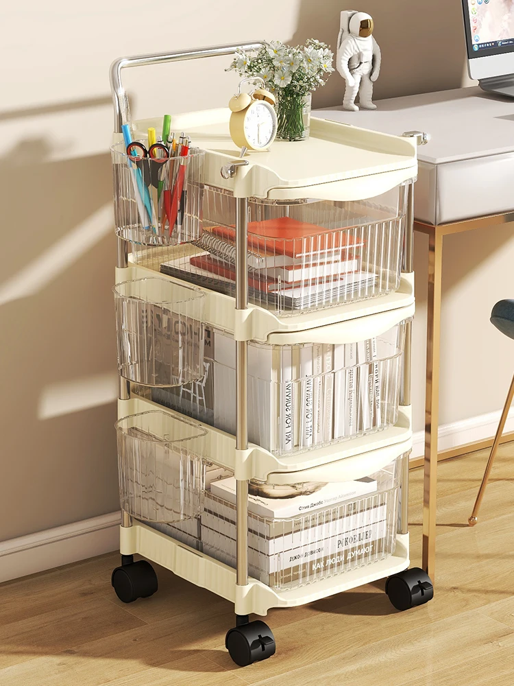 

Multifunctional Layered Storage Rack, Movable Drawer Style, Toy Storage Cabinet, Bedroom Living Room Snack Cart, Modern Home