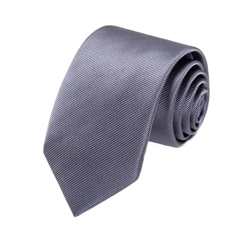 

Beach skirt pure gray fine twill tie men's Korean version narrow deep silver gray professional dress 6CM8CM hand zippered