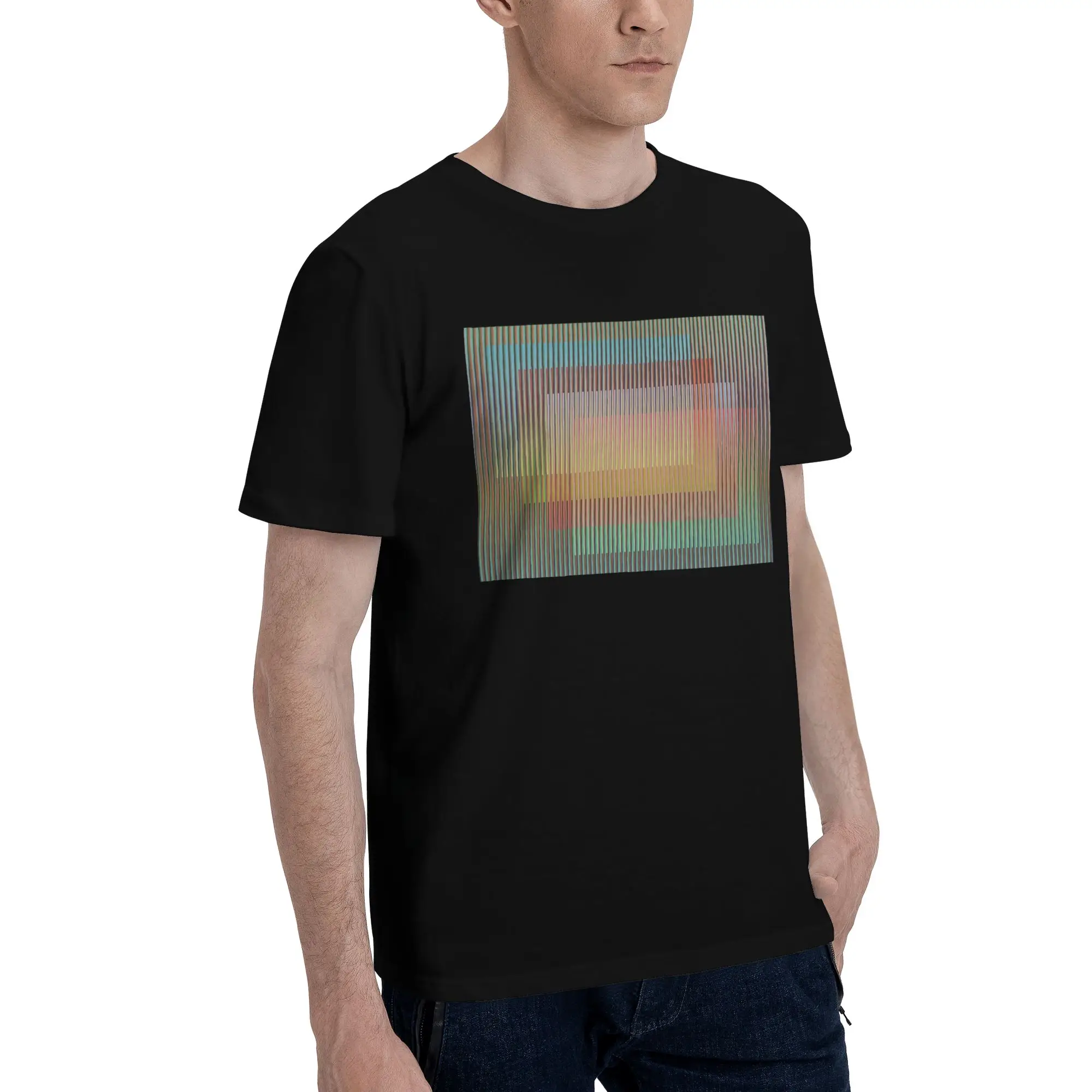 

Carlos Cruz-Diez Men T-Shirt Plus Size T Shirts Men's Crew Neck Cotton Tees Short Summer Male