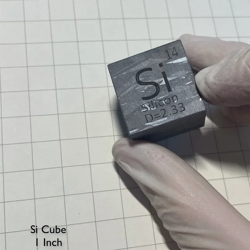 25.4mm Silicon Cube 1 Inch Si Metal Block Periodic Table Engraving