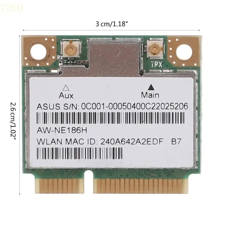 Y2GD беспроводная карта адаптера для AzureWave AW-NE186H AW-NE195H Half Mini PCIe WiFi Card
