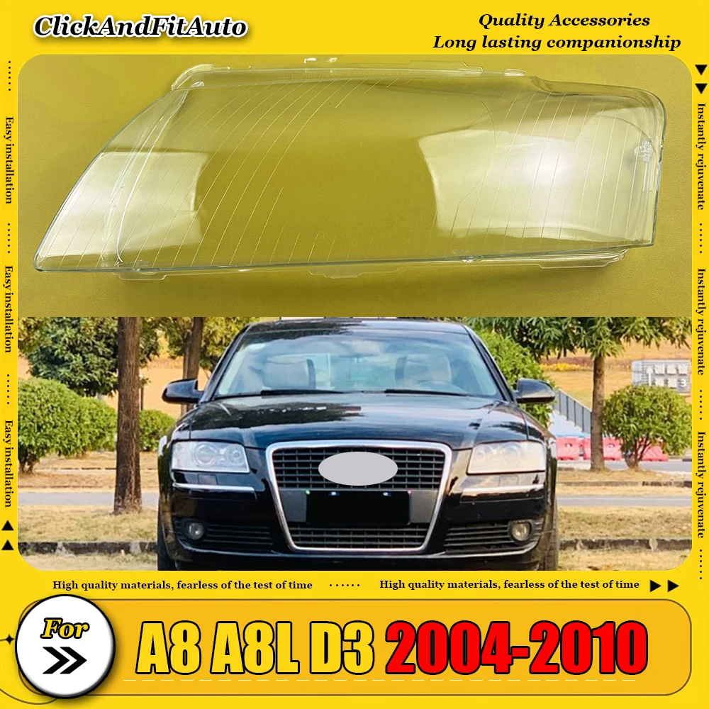 

For A8 A8L D3 2004-2010 Front Headlight Cover Transparent Headlamp Lamp Shell Replace Original Lampshade Plexiglass