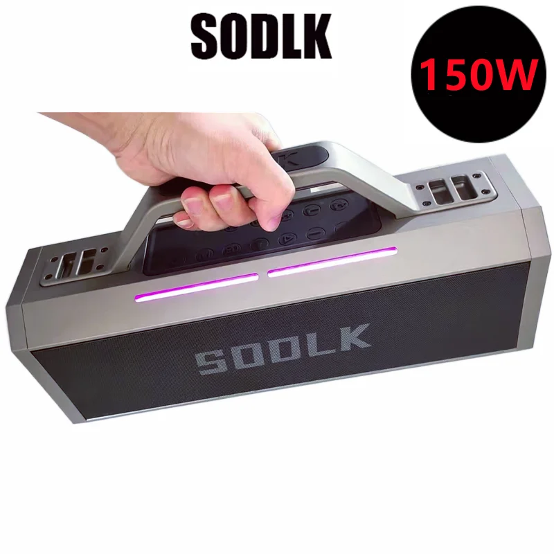 SODLK S520 True Wireless Stereo Bluetooth Speaker 150W Super Bass Boom Box Outdoor Waterproof Portable Karaoke Rock Subwoofer