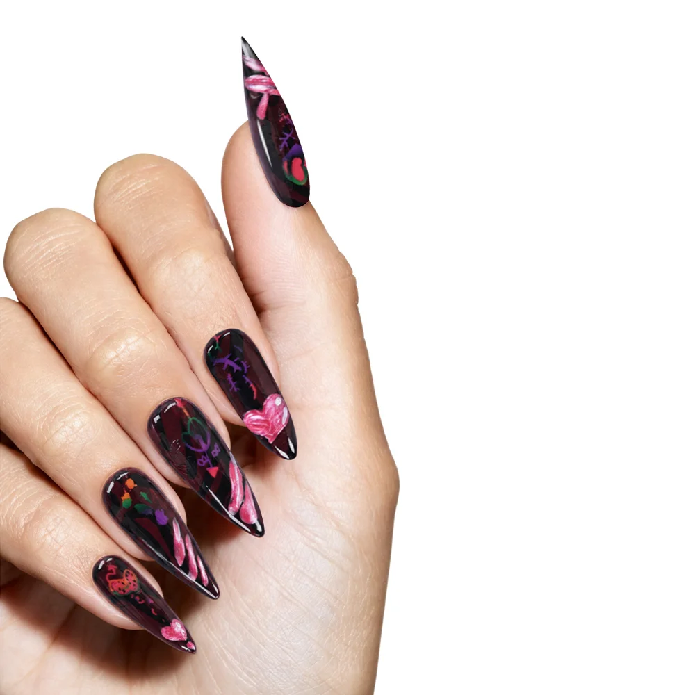 Obsession Nikki Art Nails Women Handmade Press on False Nails Wearable Nail Art Tips Halloween Cosplay Costume Accessories - view 5